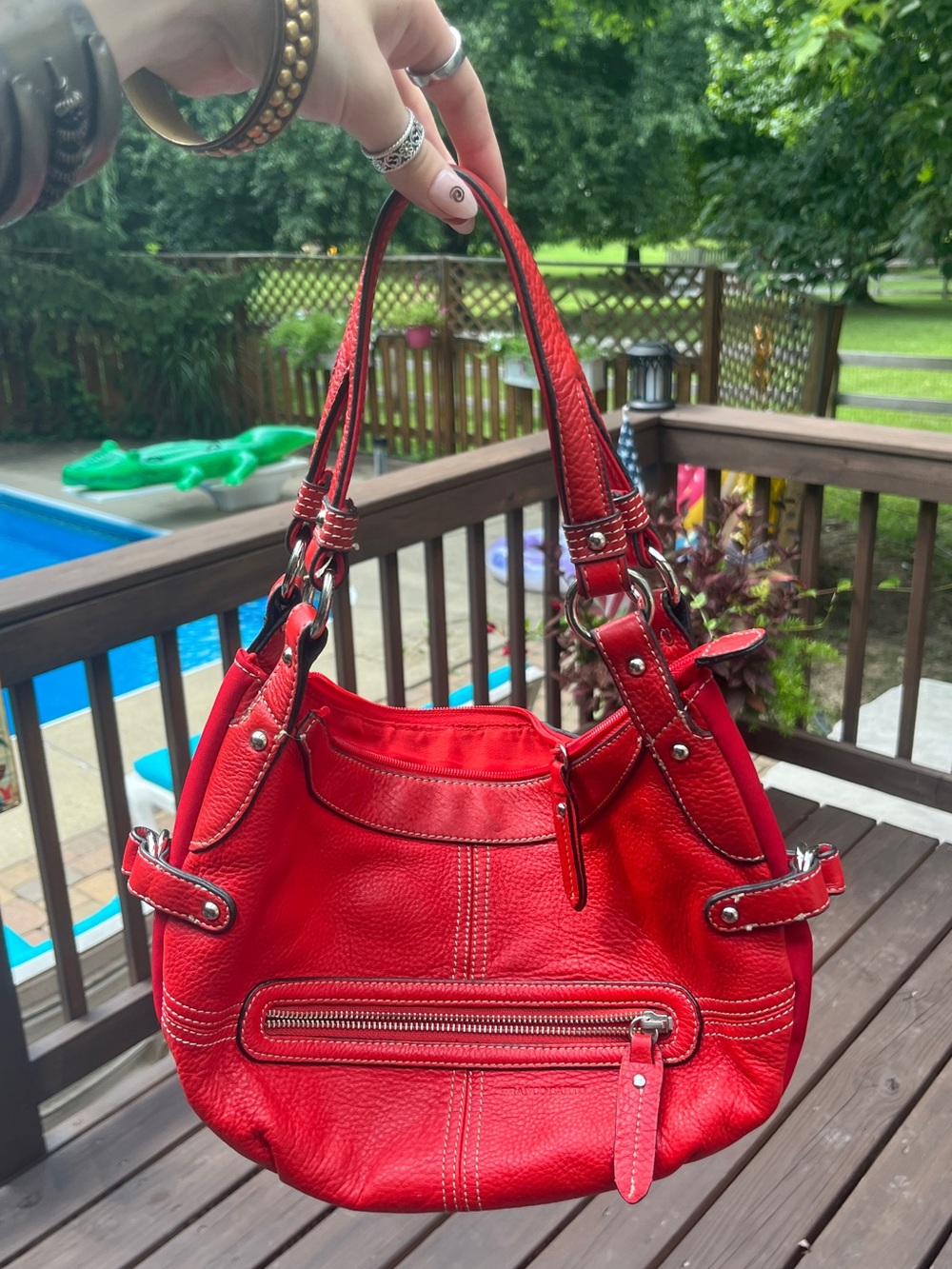 Franco Sarto Red Leather Shoulder Bag